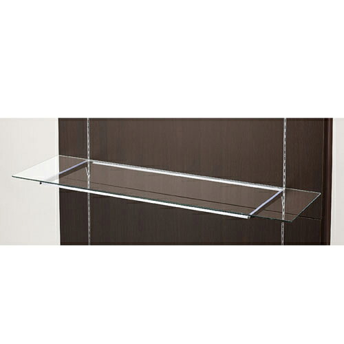 【まとめ買い10個セット品】10R ガラス棚セットW120cm オーバーハングタイプ ガラス5mm厚 D20cm 61-36-17-1 【 店舗什器 パネル ディスプレー 棚 店舗備品 】|厨房卸問屋 名調