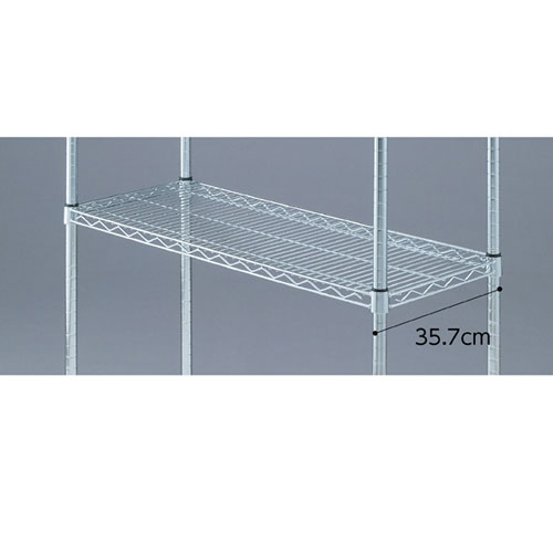 【まとめ買い10個セット品】ワイヤーラック スチール棚 D35cmタイプ W90.7cm 61-64-7-2 【 店舗什器 パネル ディスプレー 棚 店舗備品 】
