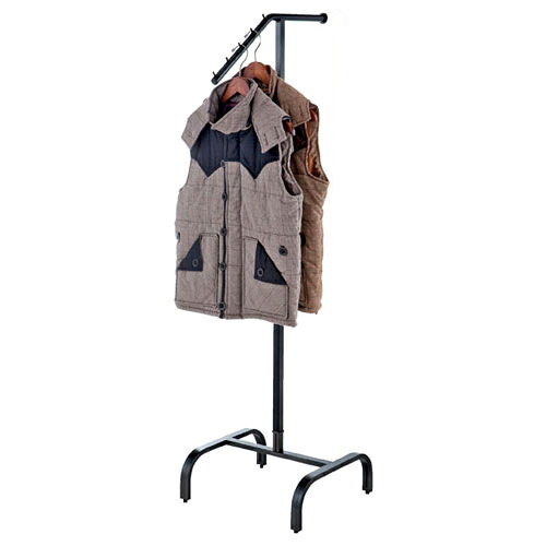 スチールブラック 傾斜ハンガー サイズ:W60×D42×H110~H150cm 材質:スチール製 ブラック 耐荷重:5kg 61-93-11-1 【 店舗什器 ハンガーラック 傾斜ハンガーラック スチールブラック 傾斜ハンガーハンガーラック 】