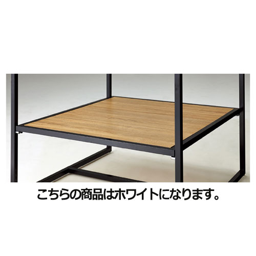 スクエアフレーム用中間棚 棚枠:ブラック W90&times;D90cm用 ホワイト 61-56-10-1 【 シリーズ什器 スクエアフレーム オプション スクエアフレーム用中間棚 W90&times;D90cm用 棚枠：ブラック 】｜厨房卸問屋 名調