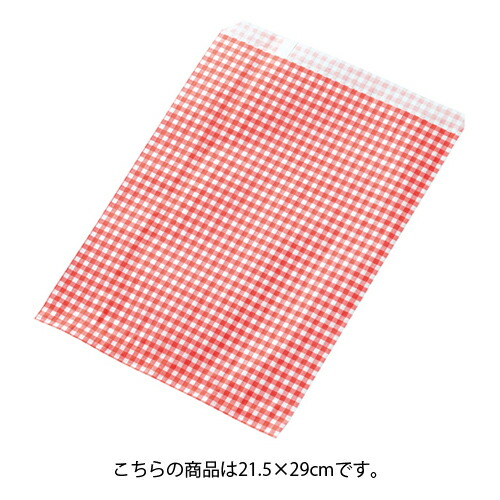ギンガムチェック レッド 21.5×29 2000枚 61-800-82-11 【 ラッピング用品 紙袋 平袋 平袋 ギンガムチェック レッド 】【店舗什器 小物 ディスプレー ギフト ラッピング 包装紙 袋 消耗品 店舗備品】