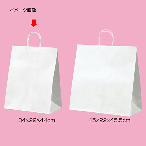 【まとめ買い10個セット品】丸ひも ローコストタイプ 白無地 34×22×44 50枚 61-658-55-11 【 店舗什器 小物 ディスプレー ギフト ラッピング 包装紙 袋 消耗品 店舗備品 】