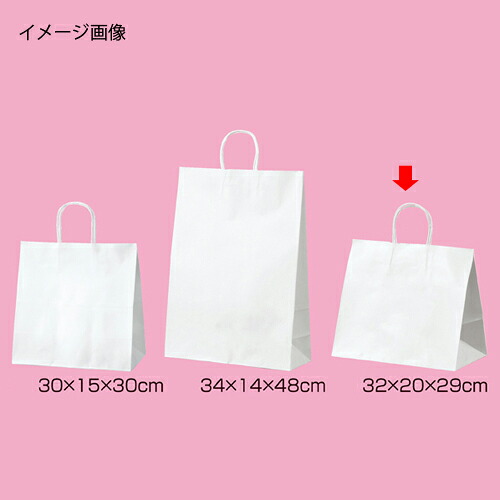 丸ひもタイプ 白無地 32×20×29 200枚 61-431-25-17 【 店舗什器 小物 ディスプレー ギフト ラッピング 包装紙 袋 消耗品 店舗備品 】|厨房卸問屋 名調