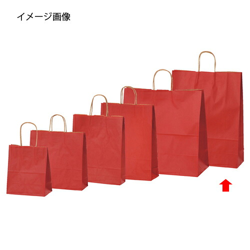 カラー手提げ紙袋 レッド 38×15×50 200枚 61-309-10-16 【ラッピング用品 紙袋 手提げ紙袋（無地） カラー手提げ紙袋 レッドHEIKO 紙袋 25チャームバッグ 店舗什器 小物 ディスプレー ギフト 包装紙 袋 店舗備品】