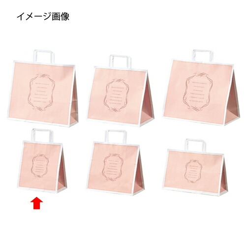 【まとめ買い10個セット品】柄入り手提げ紙袋 平ひも エレガントスイート 22×14×25 50枚 61-800-92-5 【 店舗什器 小物 ディスプレー ギフト ラッピング 包装紙 袋 消耗品 店舗備品 】