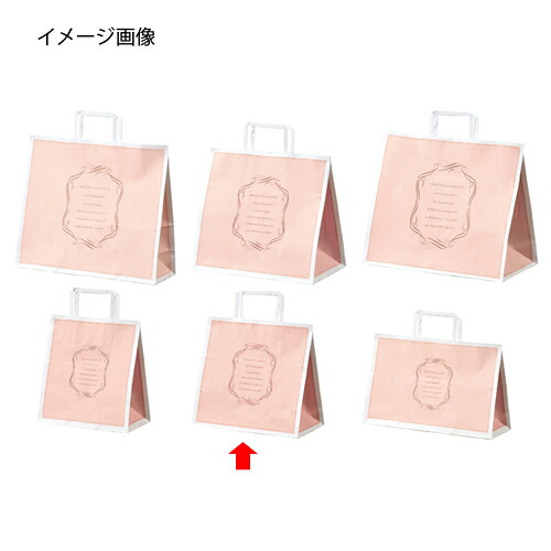 【まとめ買い10個セット品】柄入り手提げ紙袋 平ひも エレガントスイート 26×16×26 50枚 61-800-92-6 【 店舗什器 小物 ディスプレー ギフト ラッピング 包装紙 袋 消耗品 店舗備品 】