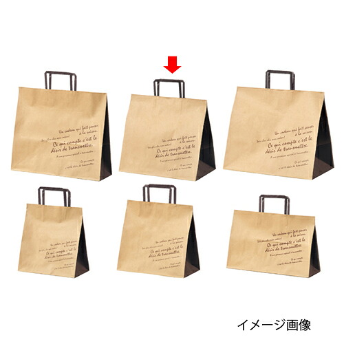 柄入り手提げ紙袋 平ひも ブラウン 30×20×28.5 200枚 61-658-60-19 【 店舗什器 小物 ディスプレー ギフト ラッピング 包装紙 袋 消耗品 店舗備品 】