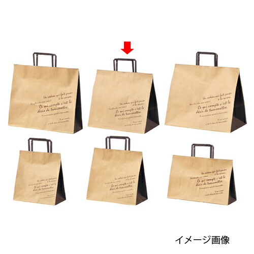 【まとめ買い10個セット品】柄入り手提げ紙袋 平ひも ブラウン 30×20×28.5 50枚 61-658-60-7 【 店舗什器 小物 ディスプレー ギフト ラッピング 包装紙 袋 消耗品 店舗備品 】|厨房卸問屋 名調