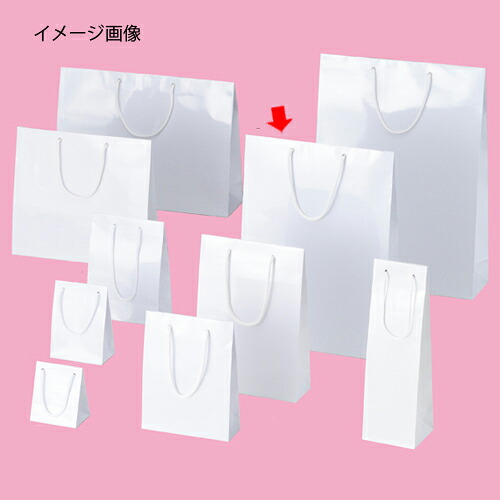 【まとめ買い10個セット品】手提げ紙袋 ブライトバック ホワイト 33&times;10&times;45cm 10枚 61-314-1-10 【 ラッピング用品 紙袋 手提げ紙袋（無地） 紐付き紙袋ブライトバッグ 】｜厨房卸問屋 名調