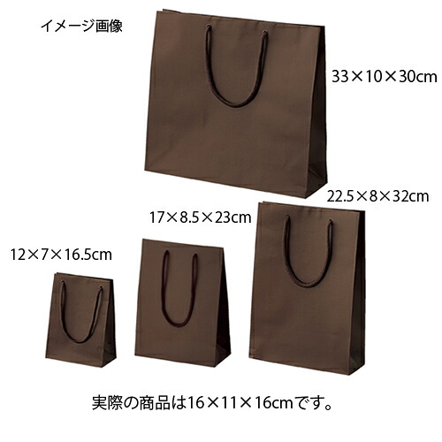 【まとめ買い10個セット品】マット貼り紙袋 ブラウン 16×11×16 10枚 61-431-38-3 【 店舗什器 小物 ディスプレー ギフト ラッピング 包装紙 袋 消耗品 店舗備品 】