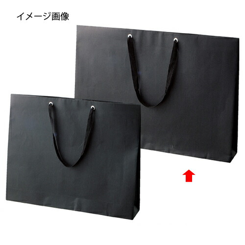 ショルダーバッグ ブラック 黒ひも 60×10×42 50枚 61-317-11-4 【ラッピング用品 紙袋 ショルダーバッグ ショルダーバッグ ブラック 黒ひも大きめ 店舗什器 小物 ディスプレー ギフト 包装紙 袋 店舗備品】