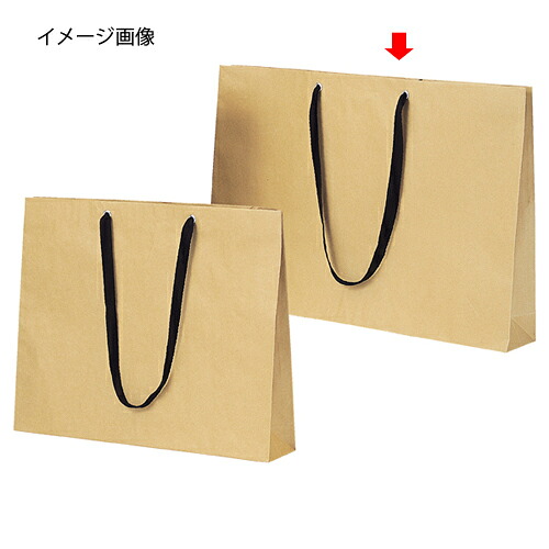 【まとめ買い10個セット品】ショルダーバッグ ベージュ 黒ひも 60×10×42 50枚 61-317-8-4 【 店舗什器 小物 ディスプレー ギフト ラッピング 包装紙 袋 消耗品 店舗備品 】