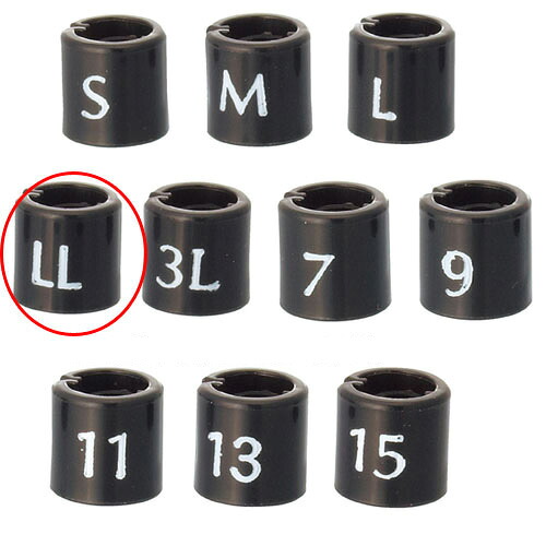 【まとめ買い10個セット品】サイズチップ スリムタイプ 黒 LL 50個 61-200-12-4 【演出・ディスプレイ用品 ハンガーオプション スリムタイプ 黒 店舗什器 小物 ディスプレー ハンガーチップ 店舗備品】｜厨房卸問屋 名調