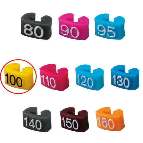【まとめ買い10個セット品】サイズチップ 子供用 100 黄 150個 61-200-15-4 【 店舗什器 小物 ディスプレー ハンガーチップ サイズチップ 店舗備品 】