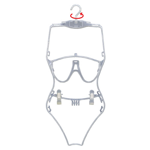 【まとめ買い10個セット品】水着用ハンガー 半透明 半透明 10本 61-555-74-1 【 店舗什器 小物 ディスプレー ハンガー店舗備品 】
