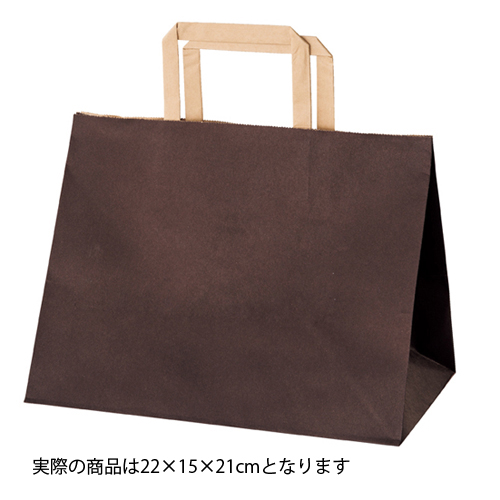 推奨 カラー手提げ紙袋 マチ広タイプ ブラウン 22×15×21 200枚 hirota