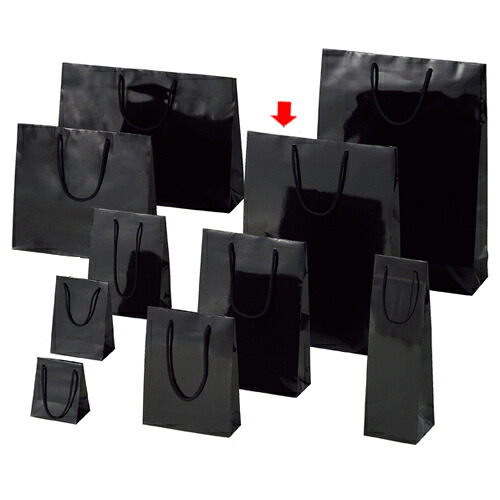 ブライトバッグ ブラック 33×10×45 150枚 61-314-2-22 【ラッピング用品 ラッピングシリーズ バレンタイン・イースター・入学 ブライトバッグ ブラックシモジマ 紙袋 ツヤ有り 黒 店舗備品 包装紙 袋】