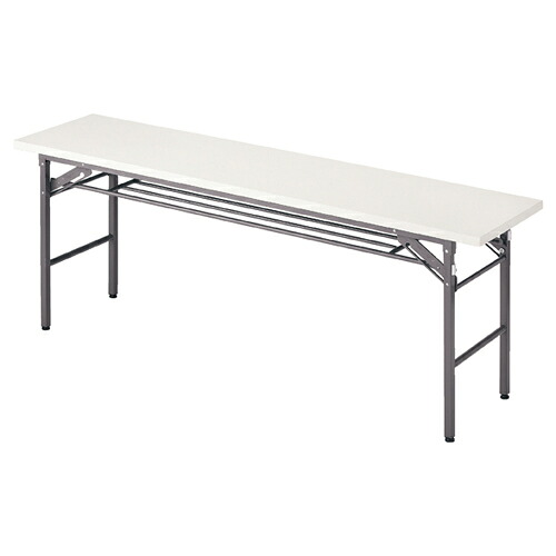 折りたたみテーブル W180cm 棚付き ホワイト D45cm 5台 61-339-2-3 【オフィス家具 会議用テーブル 折り畳み式 会議用テーブル 折りたたみテーブル W180cm 棚付き ホワイト】店舗什器 マネキン 装飾品 販促用品