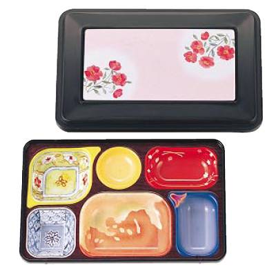 【まとめ買い10個セット品】 きれいな器副食 PR-2A (黒/内A/しゃくやく)【メーカー直送/代引不可】【メイチョー】