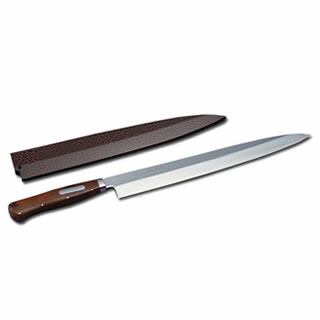 【業務用】堺孝行 INOX杉原モデル 正夫包丁 柳刃包丁 サヤ付 松皮仕様 24cm【庖丁 刺し身包丁 柳包丁 包丁職人 包丁 sakai hocho 有名な包丁 オススメ刺身包丁 料理人プロ寿司包丁 一生もの包丁 使いやすい包丁 柳刀包丁 houchou】【メイチョー】