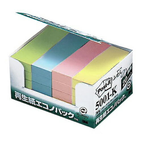 数量は多 楽天市場 まとめ買い10個セット品 ポスト イット R 製品 単品 お買い得パック エコノパック Tm 製品シリーズ パワーパック 業務用パック エコノパック 5001 K 混色 イエロー ピンク ブルー グリーン メイチョー 開業プロ メイチョー 安い