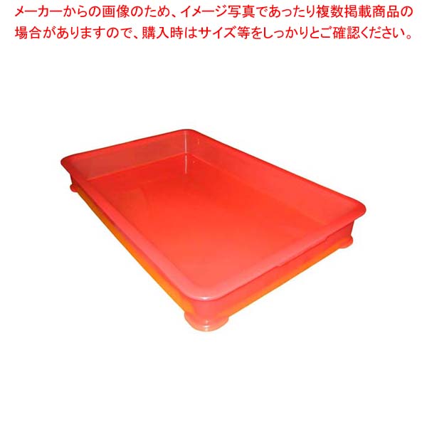 【まとめ買い10個セット品】 EBM PP半透明カラー番重 B型 大 レッド(サンコー製)【メイチョー】