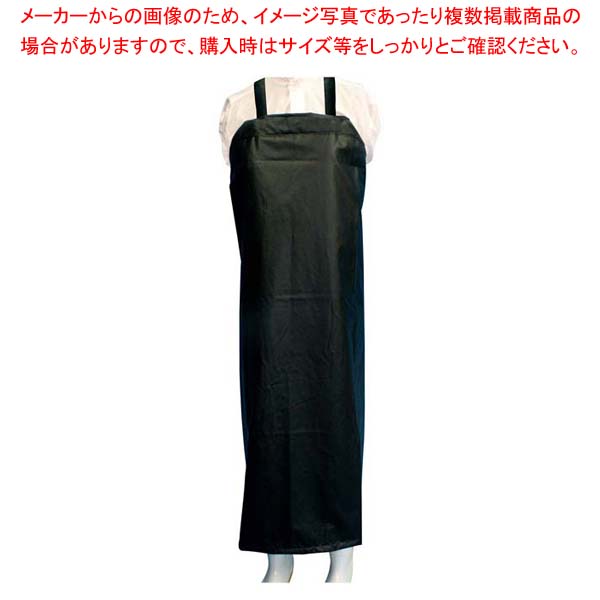 【まとめ買い10個セット品】ターポリン前掛 胸付 共紐溶着タイプ 黒 900×1100【メイチョー】