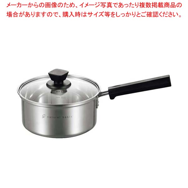 【まとめ買い10個セット品】18-8 ナチュラルベーシック 深型片手鍋 18cm NBP-18S【メイチョー】