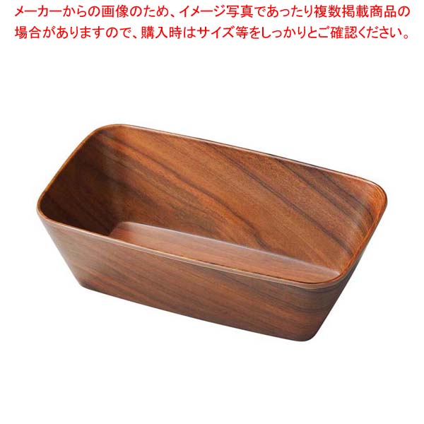 【まとめ買い10個書き割り品】メラミン 耐熱 レクタングルボール 靉靆たる木材 M 1202612【メイチョー】