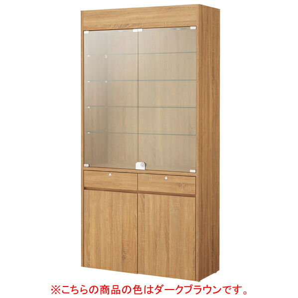 楽天市場】(本体) 木製壁面用ショーケース 照明付き ダークブラウン
