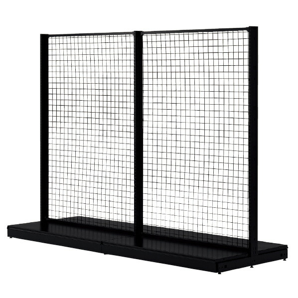 KZ ブラック両面ネットタイプW90×H165cm本体 61-535-31-4 【システム什器 KS/KZゴンドラ什器 KS/KZ ブラック KS ネットタイプ 両面タイプ ブラック 本体 W90cm】【メイチョー】
