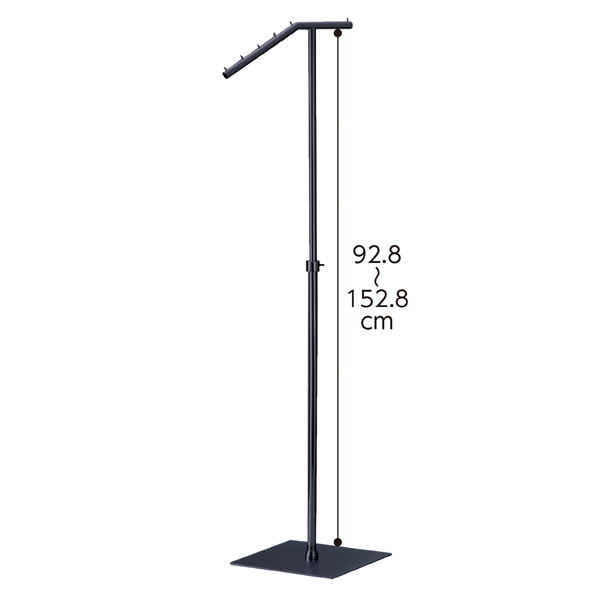 傾斜ハンガー丸パイプ黒 61-785-42-2 【店舗什器 ハンガーラック 傾斜ハンガーラック 傾斜ハンガー】【メイチョー】|開業プロ メイチョー