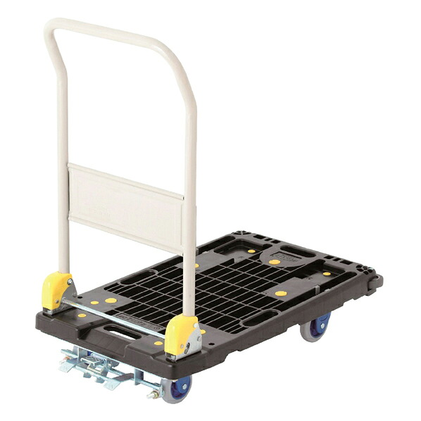 中型静音樹脂台車 フットブレーキ付 1台 61-551-23-2 【店舗運営用品 在庫場用品 台車・カート 中型静音樹脂台車】【メイチョー】