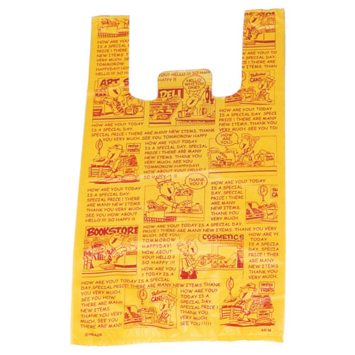 アメリカンコミック レジ袋 24×45(31)×横マチ14 4000枚 61-295-19-13 【店舗備品 包装紙 ラッピング 袋 ディスプレー店舗】【メイチョー】|開業プロ メイチョー