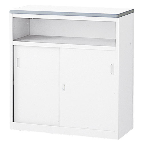 スチール製ハイカウンター ホワイト W90cm 61-361-8-1 【オフィス家具 受付カウンター・受付用品 受付カウンター スチール製ハイカウンター ホワイト】店舗什器 ディスプレー マネキン 装飾品 販促用品 ハンガー ラッピング】【メイチョー】｜開業プロ メイチョー