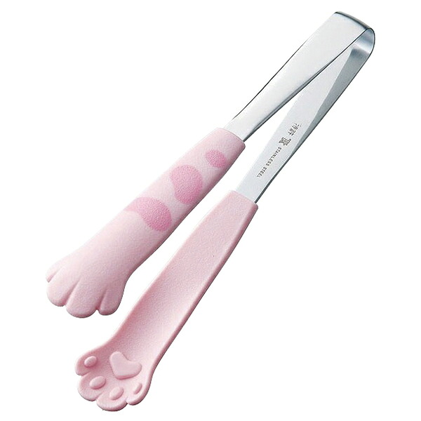 【まとめ買い10個セット品】18-0　卓上トング　きゃっちだにゃん　たま　桃 全長:180mm【メイチョー】