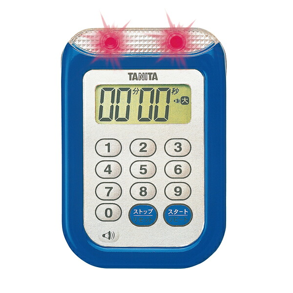 【まとめ買い10個セット品】大音量タイマー100分計　TD-377　ブルー タニタ【メイチョー】｜開業プロ メイチョー
