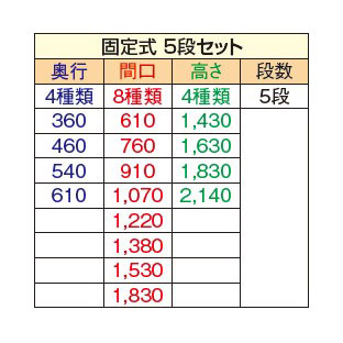 TR 540型固定式シェルビング5段 910×H1430 収納家具 | silanesnet.com
