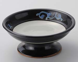 【まとめ買い10個セット品】和食器 ロ021-288 黒釉唐草高台刺身鉢【キャンセル/返品不可】【メイチョー】｜開業プロ メイチョー