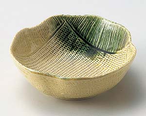 【まとめ買い10個仕掛ける品】和食器  ユ040-038 黄海門織部吹梅型5.0鉢【とり止める/返品不可】【メイチョー】
