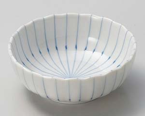 【まとめ買い10個セット品】和食器 キ068-278 ピンストライプ菊型浅3.5鉢【キャンセル/返品不可】【メイチョー】