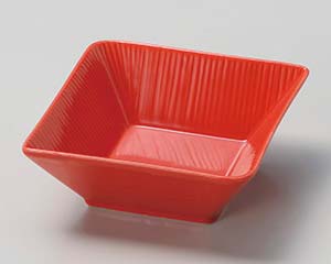 【まとめ買い10個セット品】和食器 ロ072-428 赤 角小付【キャンセル/返品不可】【メイチョー】