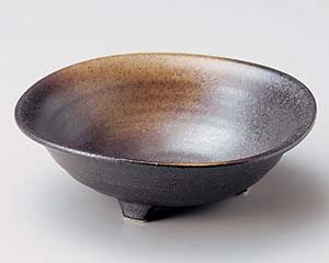 【まとめ買い10個セット品】和食器 ヤ072-638 黒備前金茶吹三ツ足小鉢【キャンセル/返品不可】【メイチョー】