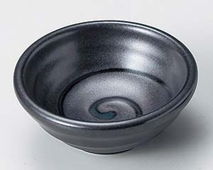 【まとめ買い10個セット品】和食器 カ089-218 渦型黒釉小付【キャンセル/返品不可】【メイチョー】
