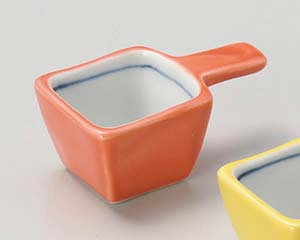 【まとめ買い10個セット品】和食器 ミ090-288 柿釉手付角珍味【キャンセル/返品不可】【メイチョー】|開業プロ メイチョー