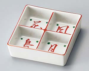 【まとめ買い10個セット品】和食器 カ095-018 花鳥風月四ツ仕切鉢【キャンセル/返品不可】【メイチョー】