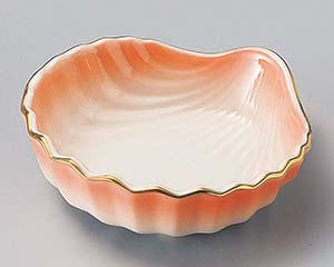 【まとめ買い10個セット品】和食器 ト098-178 オレンジ吹貝型小鉢【キャンセル/返品不可】【メイチョー】