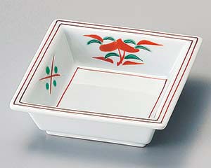 【まとめ買い10個仕掛ける品】和食器  イ100-228 赤絵花四角鉢【取りやめる/返品不可】【メイチョー】