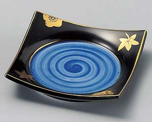 【まとめ買い10個仕掛ける品】和食器  ミ100-048 黒釉春秋正角皿【とり止める/返品不可】【メイチョー】