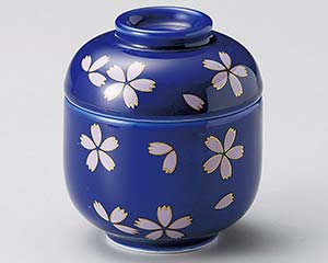 【まとめ買い10個セット品】和食器 オ114-138 藍染桜ふぶきミニむし碗【キャンセル/返品不可】【メイチョー】